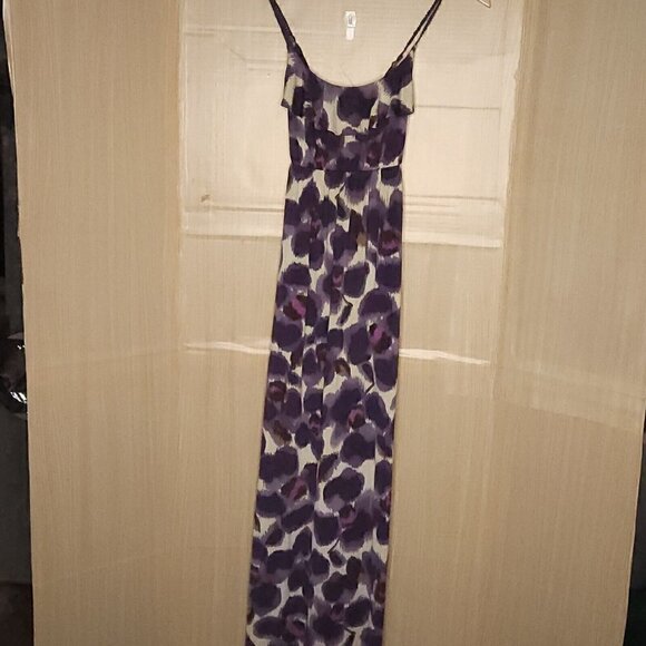 Elle Dresses & Skirts - Elle Womens Purple Flowy Watercolor Strappy Maxi Dress XS